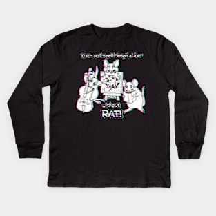 Can't Spell Inspiration Without Rat (Glitched Version) Kids Long Sleeve T-Shirt